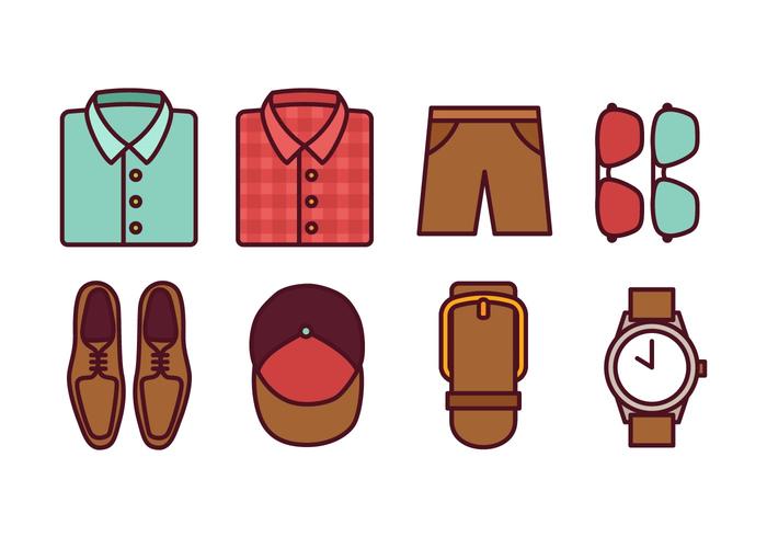 Paquete de Iconos de Moda Masculina vector