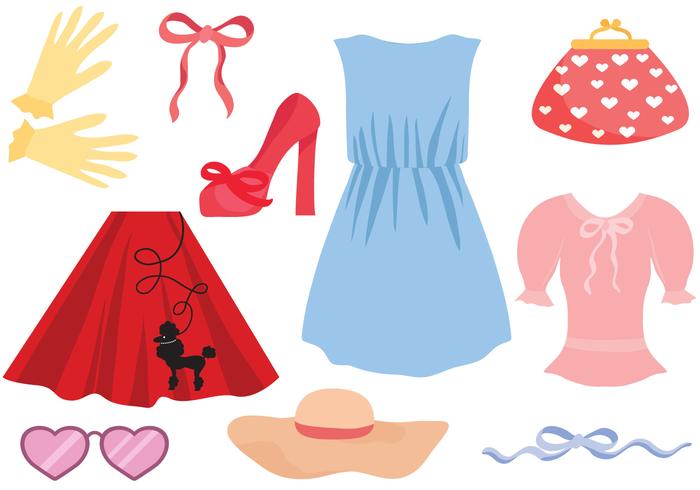 Free Retro Women Clothes Vectors