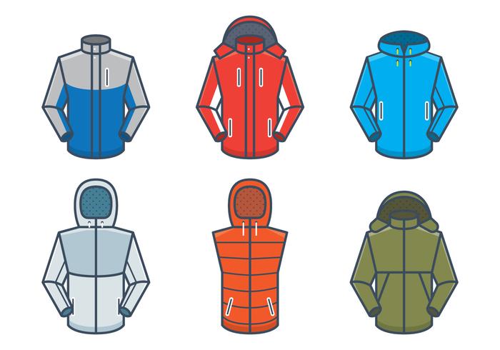 Mockups del vector de las chaquetas al aire libre