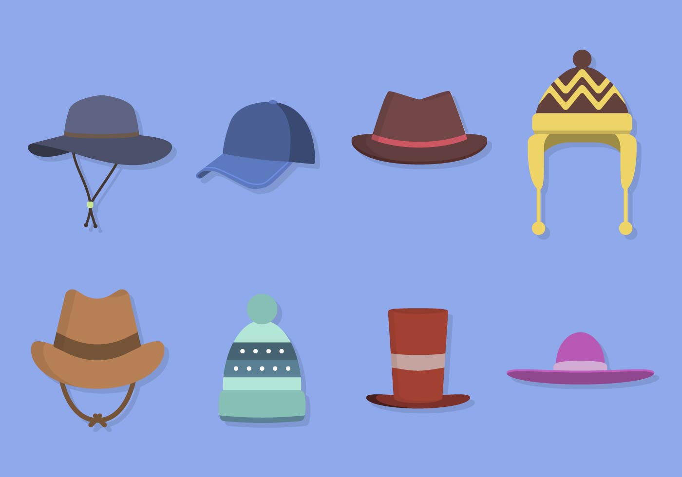 Download Flat Hat Collections - Download Free Vectors, Clipart Graphics & Vector Art