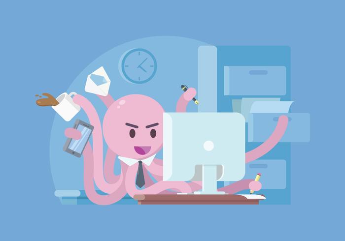 Multitasking Illustration vector