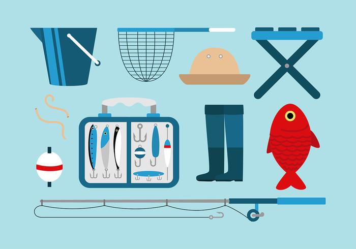 Fishing Tackle Set Free Vector