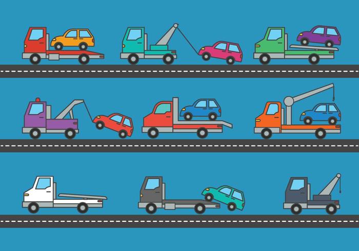 Towing icon vector set