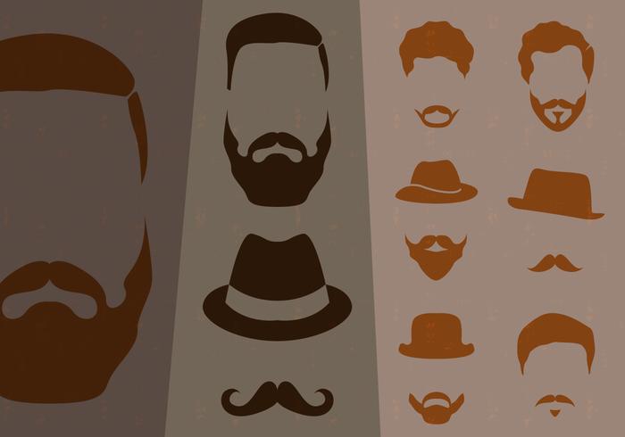 Hipster Style Mustache Collection vector