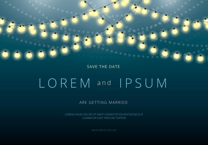 hanging lights save the date wedding invitation template invite bright