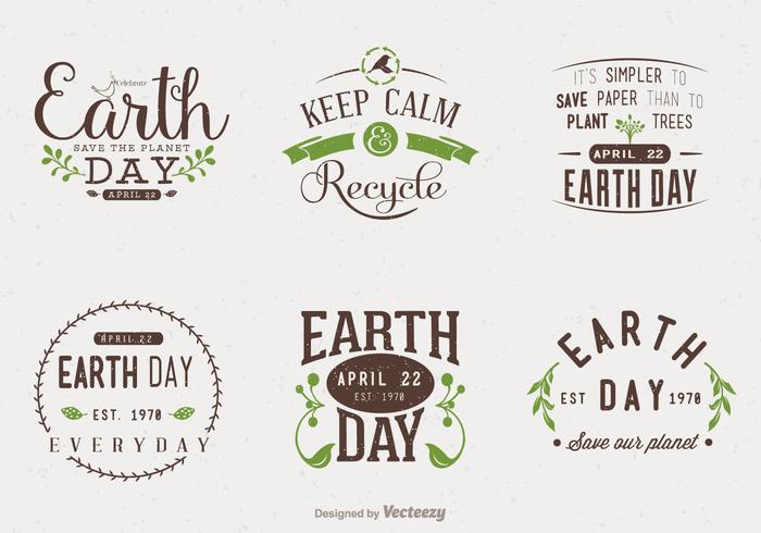 Earth Day Typographic Vector Designs