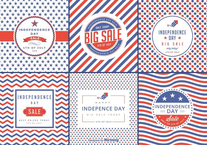 Independence Day Sale Vector Labels