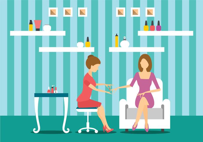 Manicurist Character Makes A Professional Manicure vector