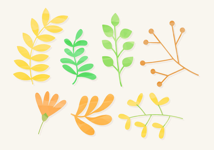 Free Watercolor Natural Elements vector