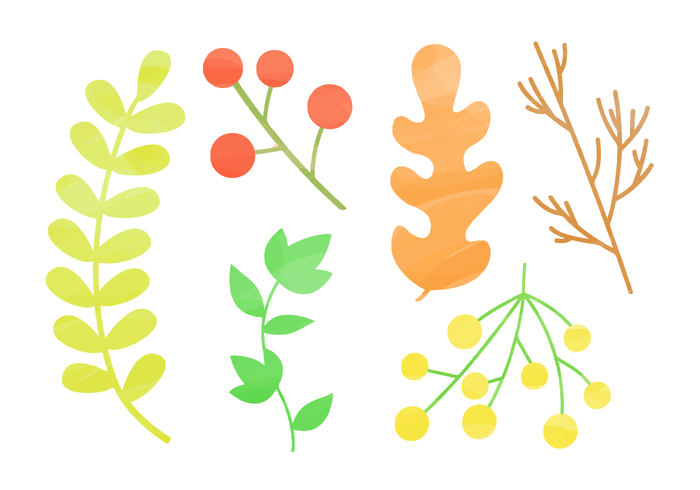 Free Watercolor Natural Elements vector