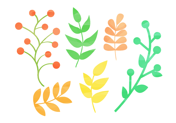 Free Watercolor Natural Elements vector