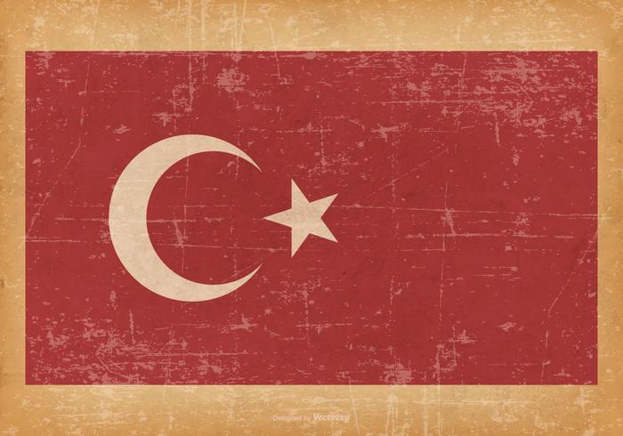 Grunge Bandera de Turquía vector