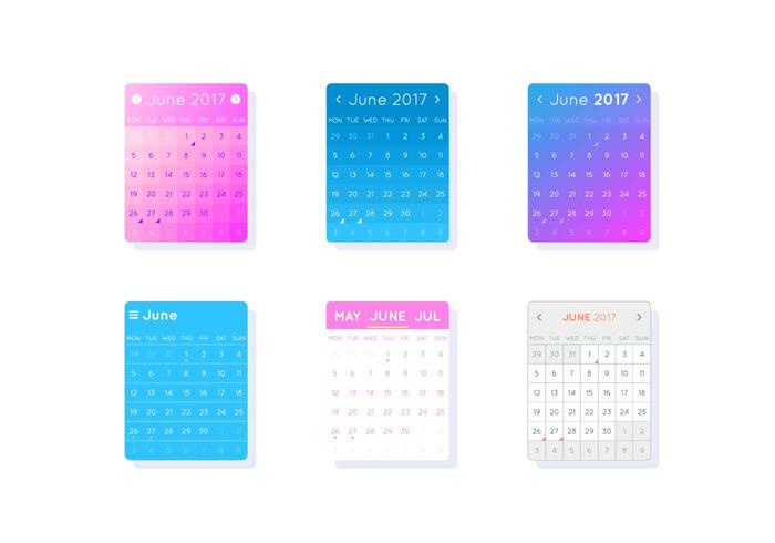 Vectores únicos del calendario del escritorio