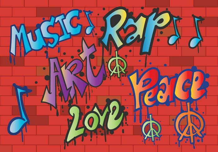 Grafiti peace and love vector