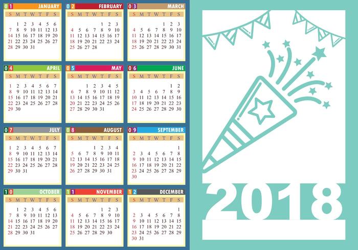 Design Template Of Desk Calendar 2018 vector