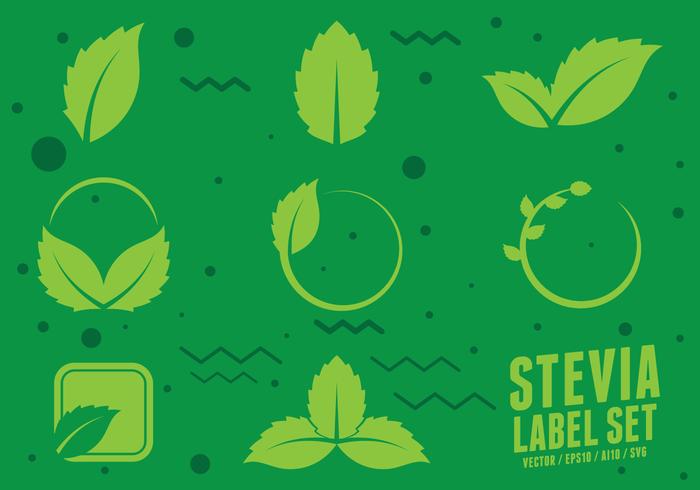 Iconos de Edulcorante Natural de Stevia vector