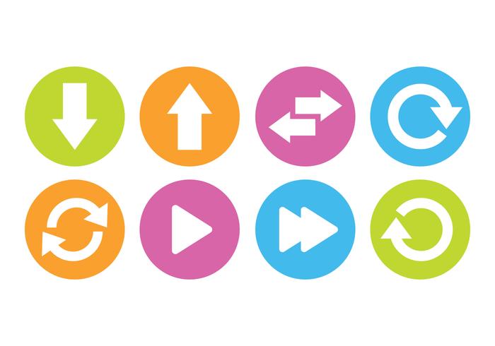 Arrow Button Icon Set vector