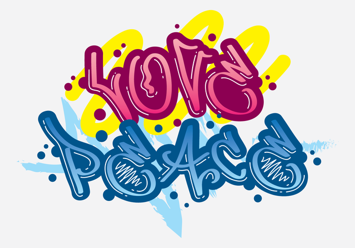 Love and Peace Grafiti vector