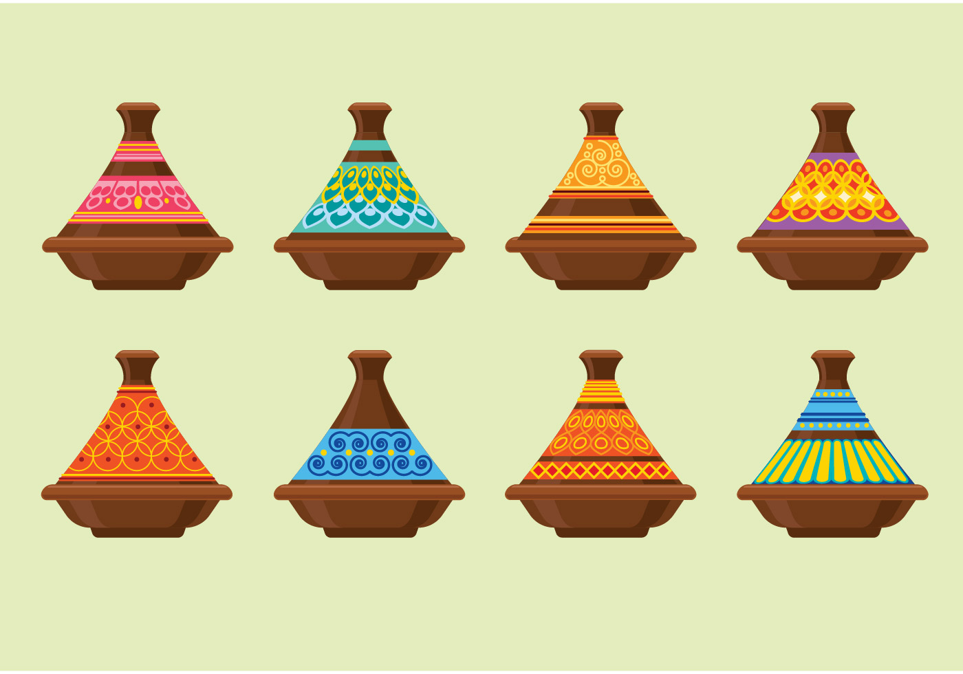Tajines Made of Clay on the Souk in Chefchaouen, Marocco 149635 Vector
