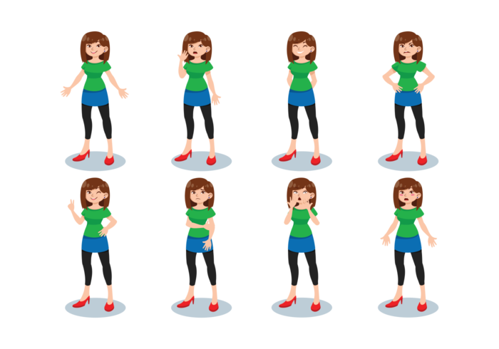 Girl Cartoon Vector Art, Icons, and Graphics for Free Download