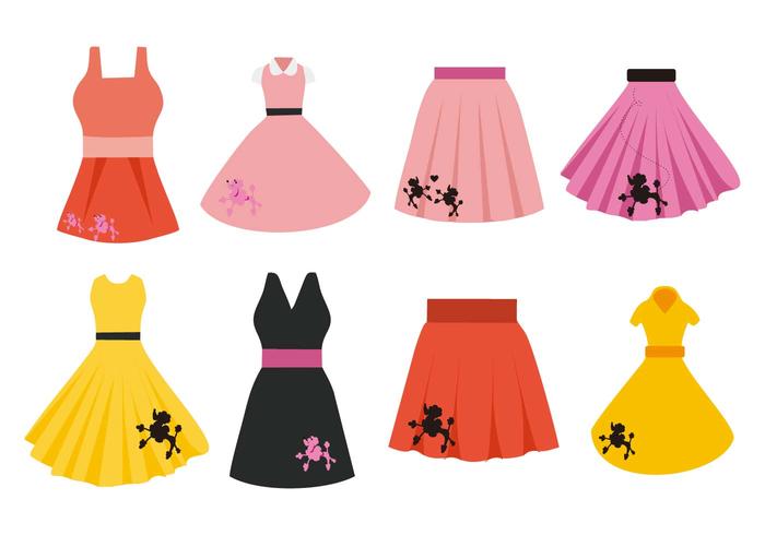 Poodle Skirt Costume Vector