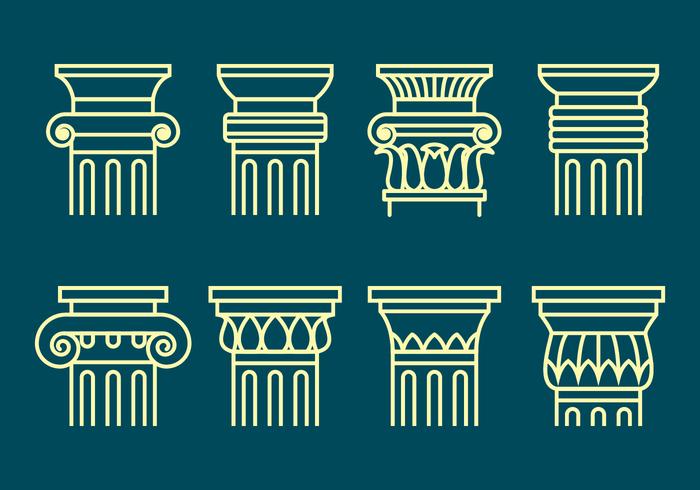 Corinthian Icons Set vector