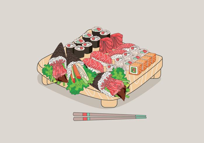 Vector de sushi temaki