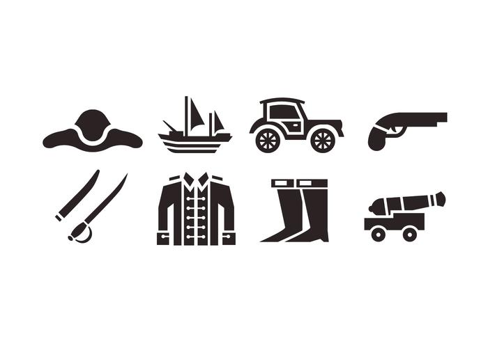 Colonial vector icons Colonial vector icons