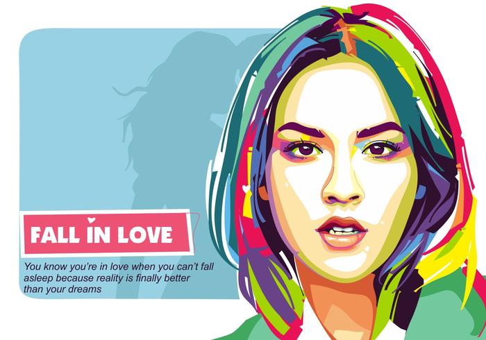 Fall in Love Vector Popart Portrait