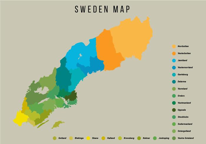 Suecia Mapa Vector Ilustración