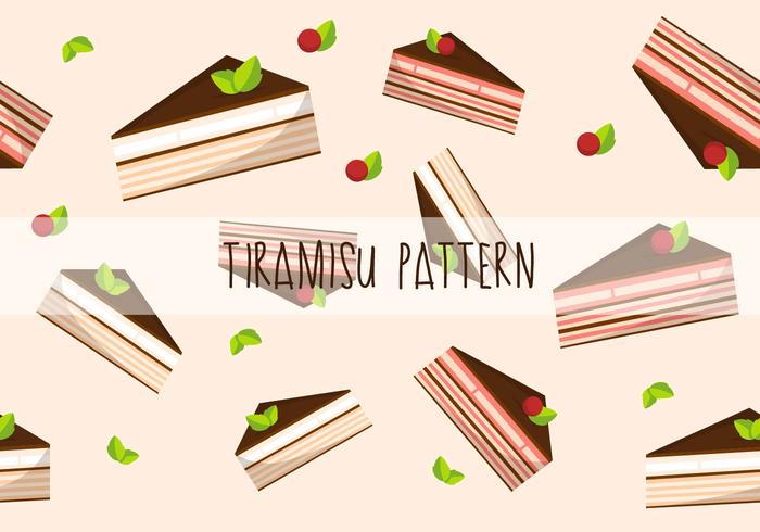 Tiramisu Cake Flat Vector Pattern