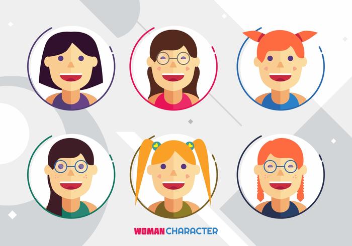 Woman Character Avatar Vectors Woman Character Avatar Vectors