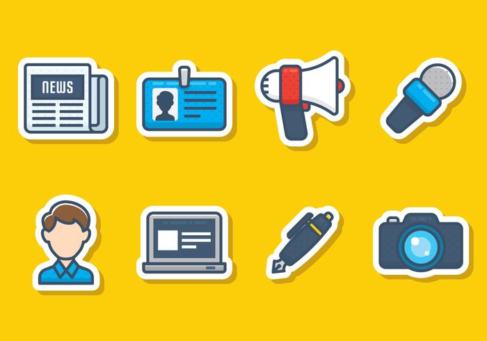 Conjunto de iconos de periodismo vector