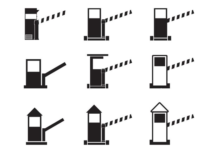 Toll booth icon set vector