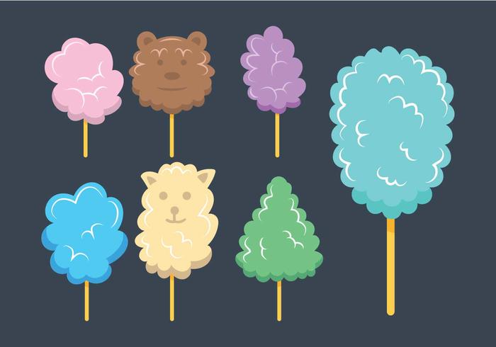 Candy floss vector set