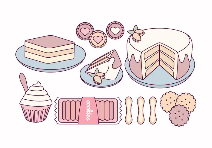 Vector Tiramisu y Dulces Ilustración