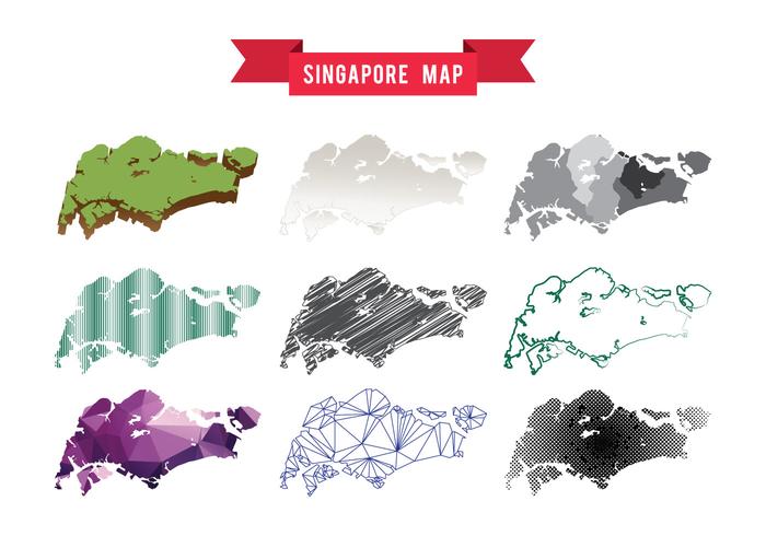 Vector de mapa de Singapur