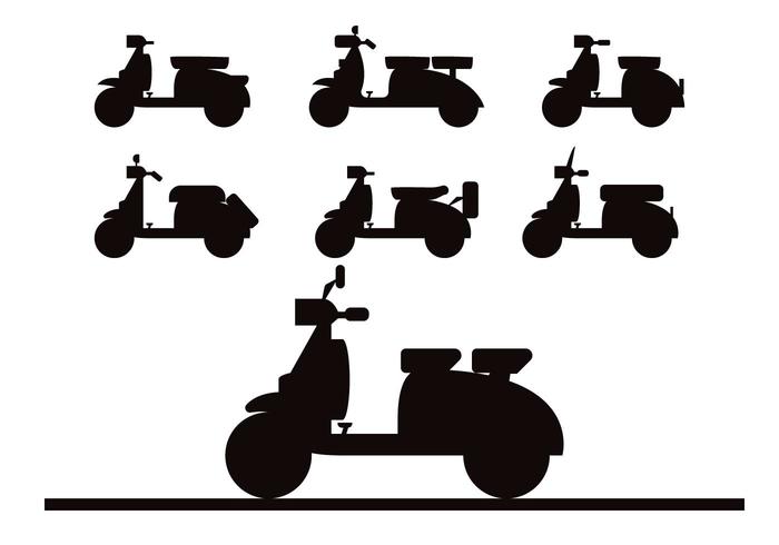 Lambretta silhouette vector set