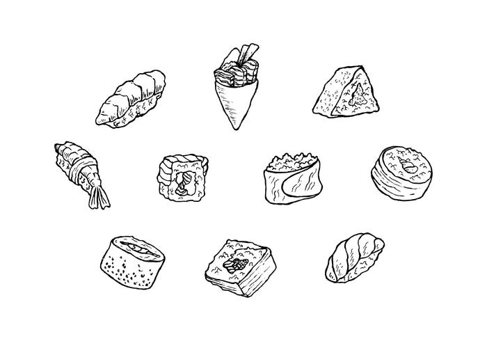 Free Japanese Food Hand Drawn Icon Vector