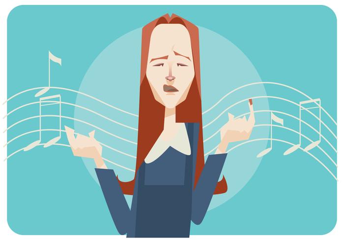 Women Singing Vector Background Women Singing Vector Background