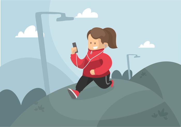 Runner in Windbreaker Illustration