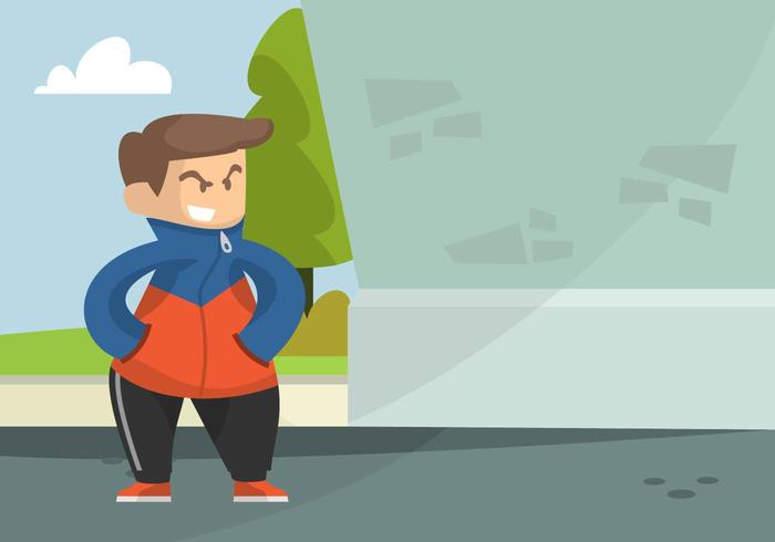 Guy in Windbreaker Illustration vector