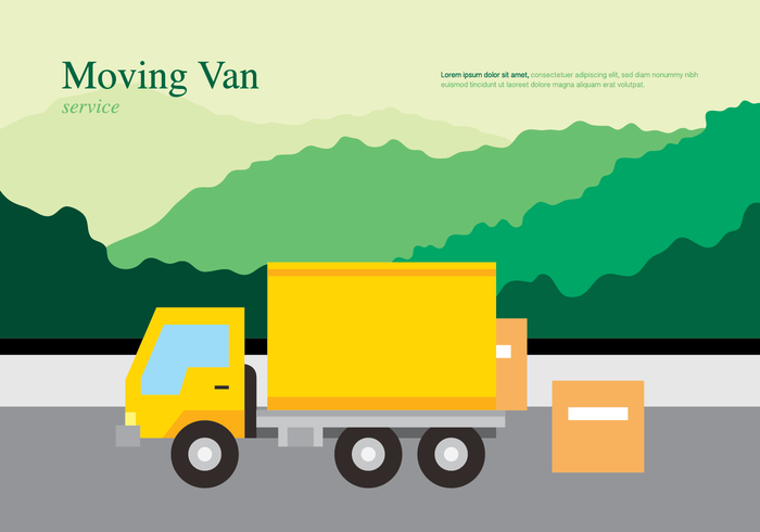 Moviendo Van Transporte o Entrega Ilustración vector