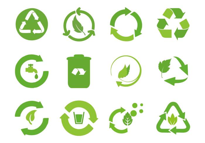 Recycled Cycle Icons Vector