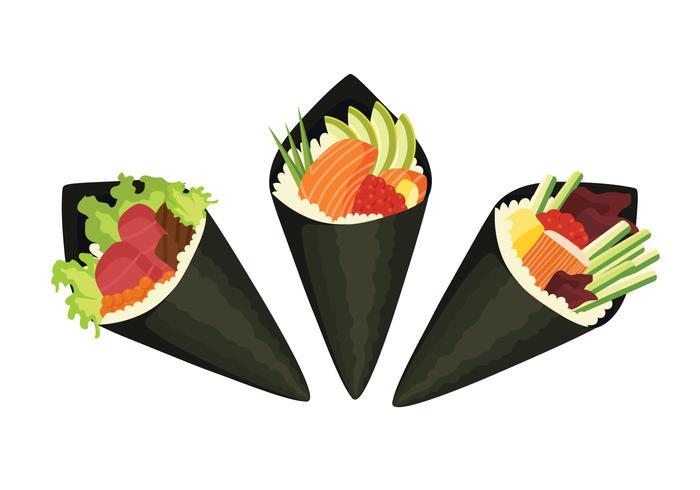 Temaki Sushi Variaciones vector