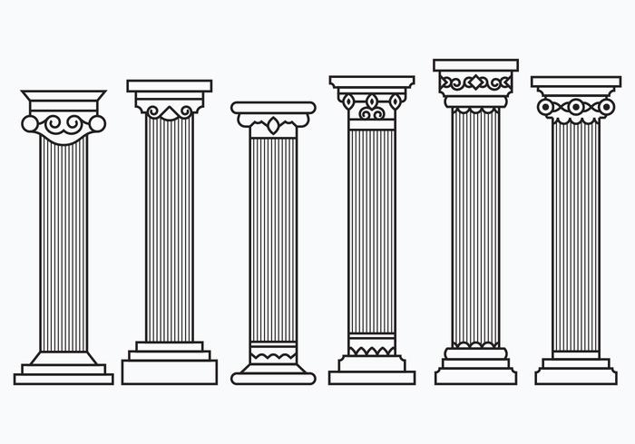 Conjunto de columnas corintias vector