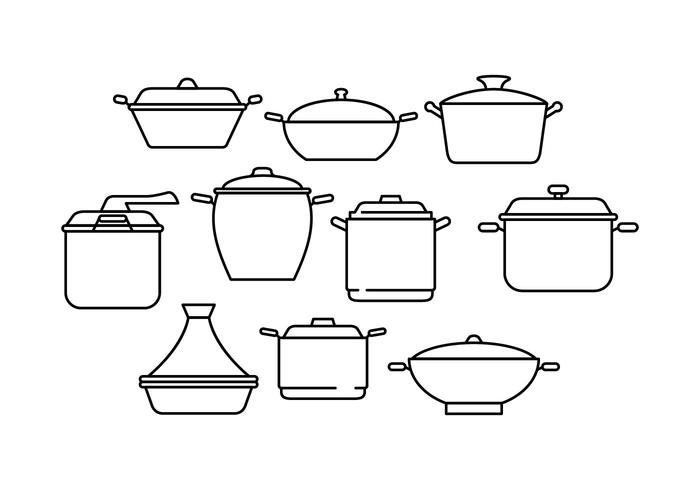 Free Pan Line Collection Vector