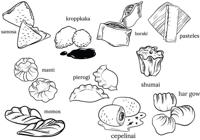 Free International Dumpling Vectors