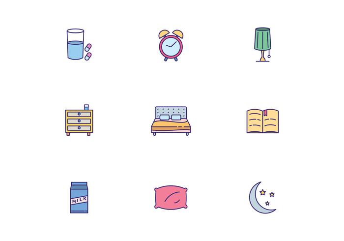 Colorido dormir iconos vector