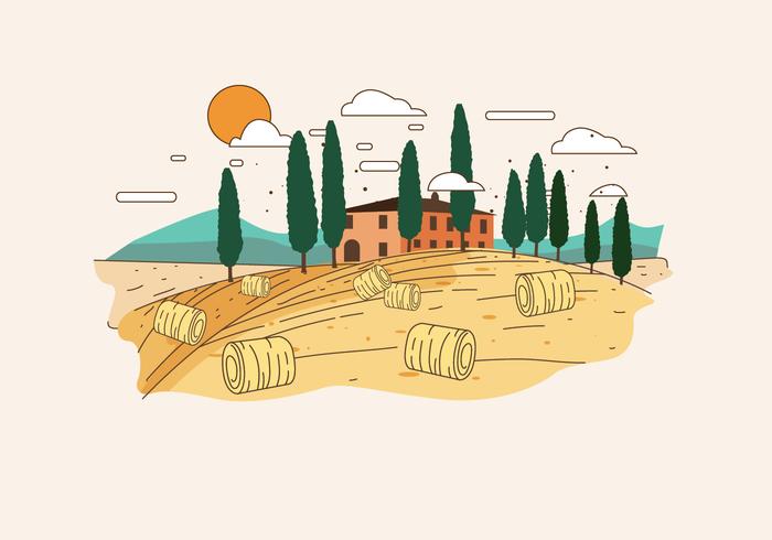 Tuscany Landscape Vector Tuscany Landscape Vector